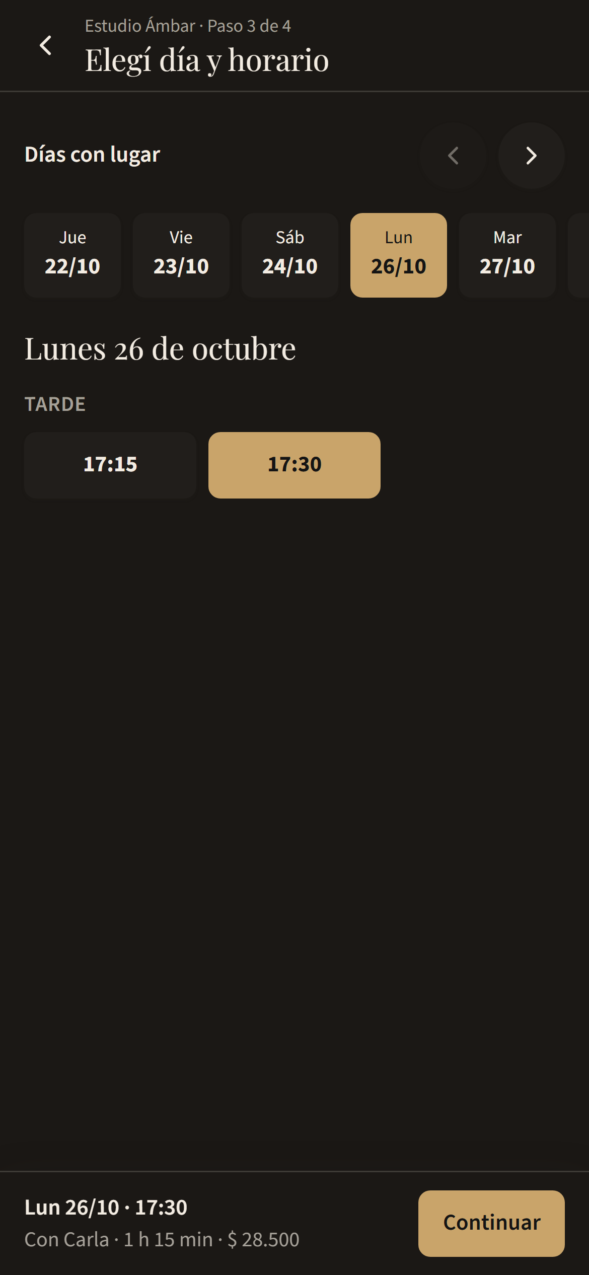 Días con lugar y horarios libres de verdad.